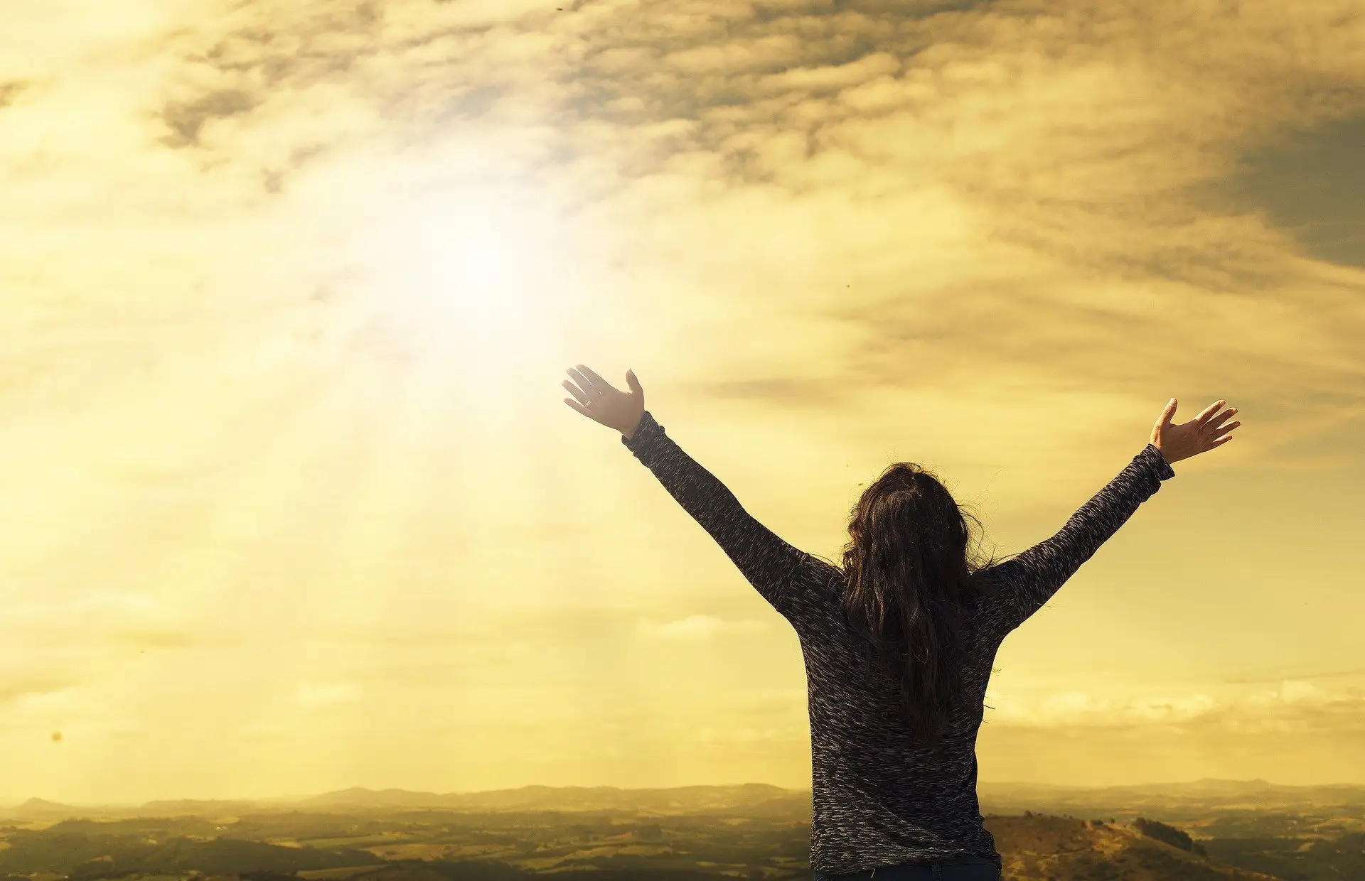 Woman worshiping God